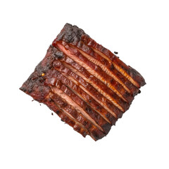 Grill Brisket, realistic 3d brisket flying in the air, grilled meat collection, ultra realistic, icon, detailed, angle view food photo,  brisket composition