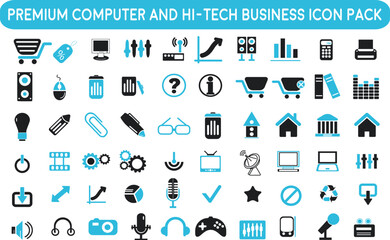 set of icons | premium Computer Computer Accessories and Hi-Tech Business icon pack with addition Trendy Normal Routine signs 60 icon pack