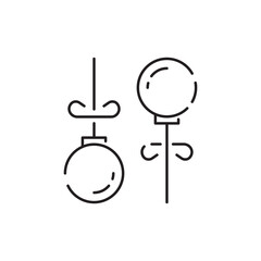 Simple Jewelry Related Vector Line Icon. Earrings, Body Cross, Engagement Ring and more. Gold, diamond, luxury, fashion. Design and sign. Gift expensive certificate
