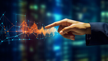 Business and finance strategy chart growth graph financial diagram on success investment background. Finance concept of analysis market stock profit or digital marketing economy trade. Generative AI.