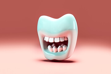prototype of funny animated teeth for dentist. Generative ai