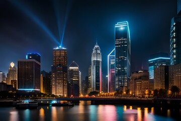  wallpaper with city at night  generated by AI tool