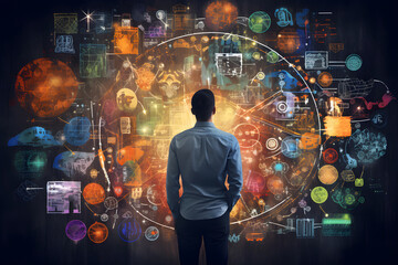 A person using critical thinking skills to analyze and solve a problem. Generative AI.