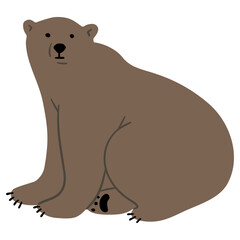 Grizzly Bear Single 31, vector illutration