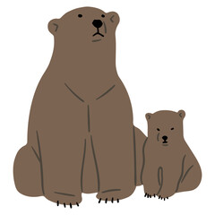 Grizzly Bear Single 12, vector illutration