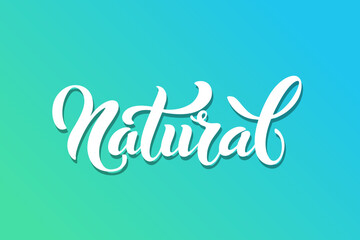 Natural logo. Vector image for food labels, emblems for packaging healthy food, vegetarian menu. Isolated sign on white background.