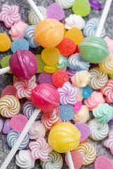Sweet lollipops and candies