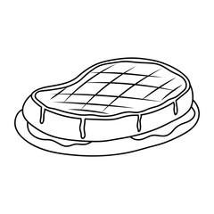 Hand drawn Kids drawing Cartoon Vector illustration steak icon Isolated on White Background