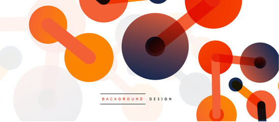 Abstract background. Round dots connected by lines. Trendy techno business template for wallpaper, banner, background or landing