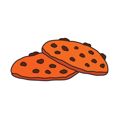 Kids drawing Cartoon Vector illustration cookies icon Isolated on White Background