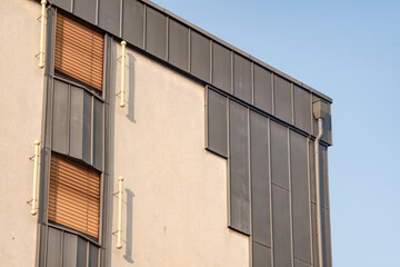 facade of a building with a sky