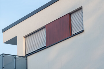 Facade of a new ultra modern residential building with balconies