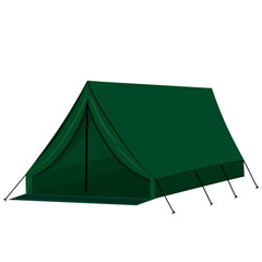 green tent, camping tent, tent on a white  © Sunisa