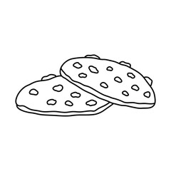 Hand drawn Kids drawing Cartoon Vector illustration cookies icon Isolated on White Background