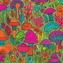 Fototapeta na wymiar Fun doodle colorful background, AI generated Image