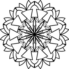 Vector mandala pattern. Coloring book page element. Doodle lace background. Decorative ornament.