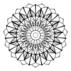Vector mandala pattern. Coloring book page element. Doodle lace background. Decorative ornament.