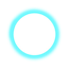 blue neon circle frame