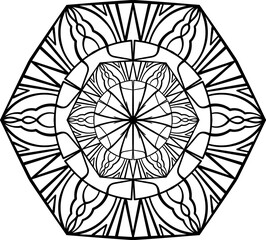 Vector mandala pattern. Coloring book page element. Doodle lace background. Decorative ornament.