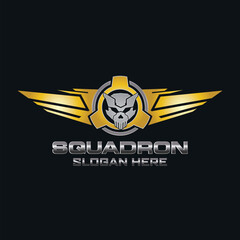 military squadron Skull Logo