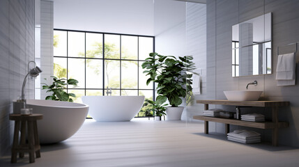 Fototapeta na wymiar Bathroom - modern clean and minimal