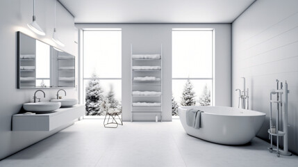 Naklejka na ściany i meble Bathroom - modern clean and minimal