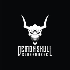 Demon Logo. Demon skull logo design vector