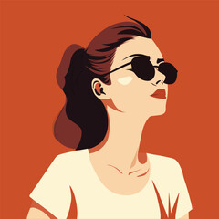  Portraits of woman. Vector flat illustration. Avatar for a social network. Fashion illlustration