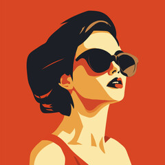  Portraits of woman. Vector flat illustration. Avatar for a social network. Fashion illlustration