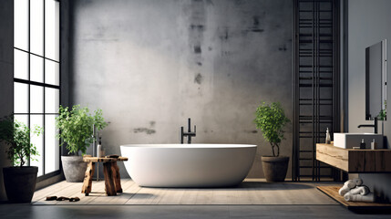 Bathroom - modern clean and minimal.

Generative AI