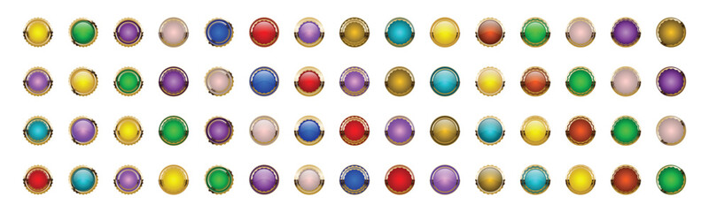 Set of colorful luxury buttons. Collection of luxury labels and badges- Stock Vector