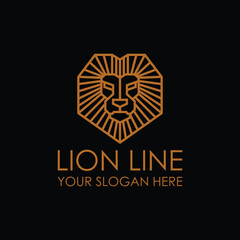 Lion Logo. Line Lion vector logo design illustration template