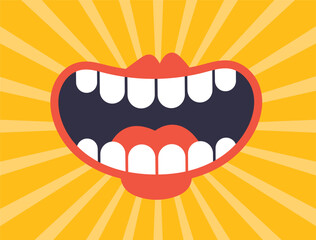 Laugh smile happy mouth isolated concept. Vector graphic design illustration