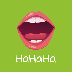 Laugh smile happy mouth isolated concept. Vector graphic design illustration