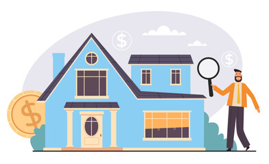 Appraisal real estate house property home check concept. Vector graphic design illustration