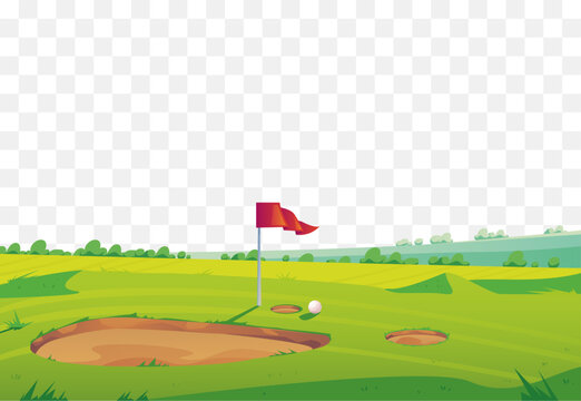 Golf green field landscape tournament background concept. Vector graphic design illustration