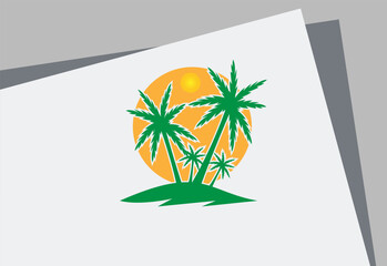 beach logo vector illustration