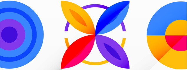 Vibrant and eye-catching vector background featuring a grid of colorful circles arranged in a patterned composition, perfect for modern and trendy designs