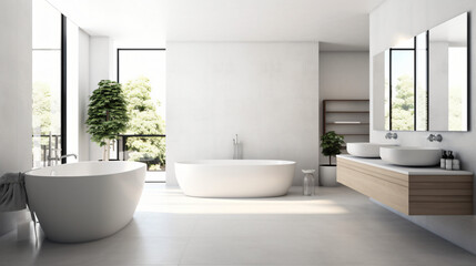 Obraz na płótnie Canvas Bathroom minimal clean and modernGenerative AI