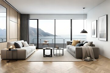 Fototapeta premium modern living room generated Ai.