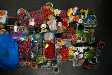 Central food market of Urubamba, City of the Sacred Valley in Cuzco.