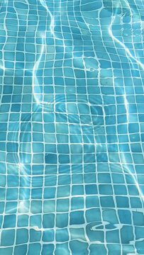 Refreshing Luxury: Blue Tiled Pool in Summer Hea