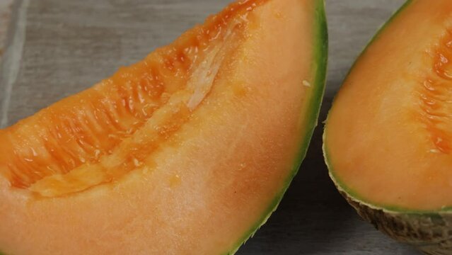 morceaux de melons en gros plan
