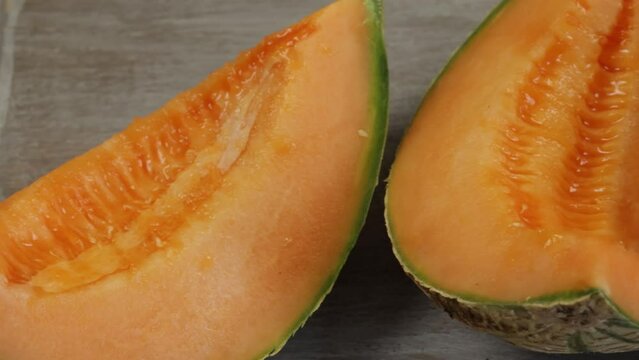 morceaux de melons en gros plan