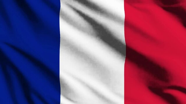 France Flag Waving Animation Video Background