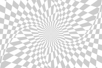 Vector abstract checkered background. Simple illustration with optical illusion, op art.