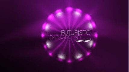Circles with bright neon shiny light effects, abstract background wallpaper design