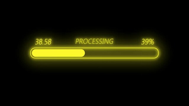 Yellow color loading bar animation . rotation loading bar on black background . motion 4k video footage .