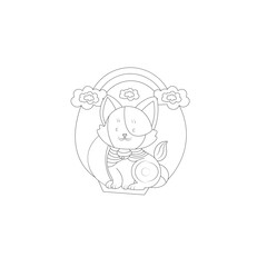 Cat animal coloring page 