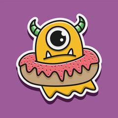 Monster character cartoon design illustration